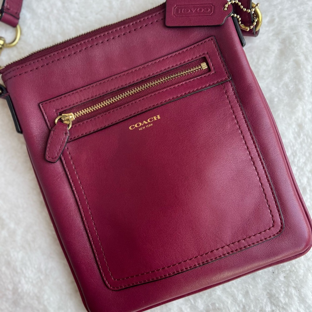 Like-New Coach Burgundy Leather Crossbody Purse